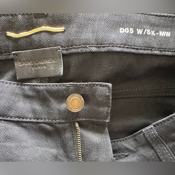 Saint Laurent DO5 women skinny mid rise jeans black sz:32 made in Italy - Picture 3 of 10